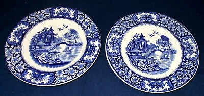 2 Early English   Olde Alton Ware   Blue & White 7 Inch Plates In Good Condition • £12.99