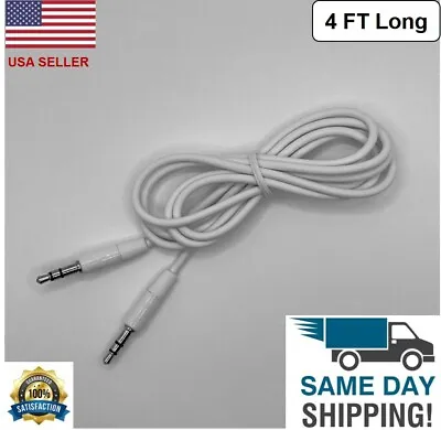 3.5mm Male To Male Aux Cable Cord Car Audio PC IPhone Headphone Jack White 4FT • $3.79