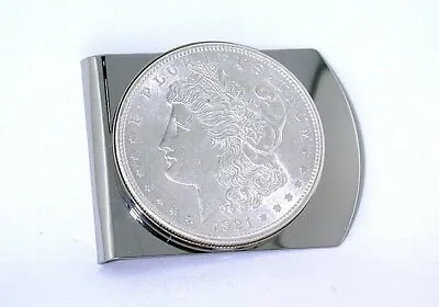1921 Morgan Silver Dollar Stainless Steel Money Clip EBS9069 • $136.99