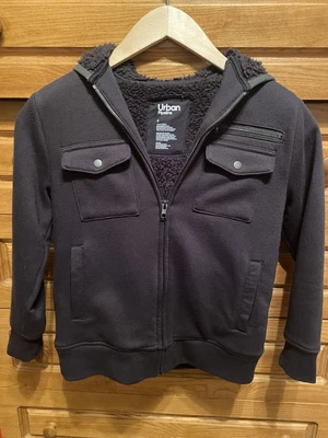 £10.51 • Buy Urban Pipeline Boys Black/Camo Sherpa-Lined Zip Hoodie Jacket - Size: S  **EUC**