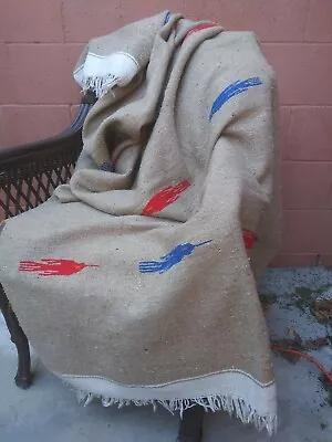 $325 • Buy Vtg. Mexican Molina Indian Zapotec  Indian Throw Blanket Rug Wool Bird Design