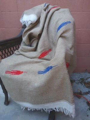 Vtg. Mexican Molina Indian Zapotec  Indian Throw Blanket Rug Wool Bird Design • $310.98