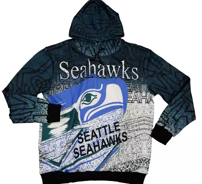 Custom Print Vintage Seattle Seahawks 300 Gsm Fleece Hoodie Size 2XL (XXL) • $25.99