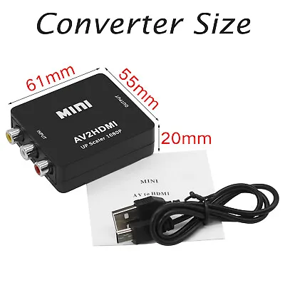 AV To HDMI Converter RCA To HDMI 1080P Mini RCA Audio Video Adapter New • $5.49