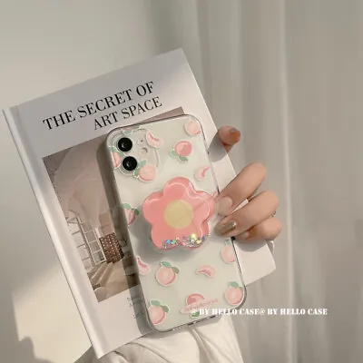 $12.58 • Buy Cute Peach Flowers Stand Phone Case Cover For IPhone 12 11 X XS XR 7  Plus MAX