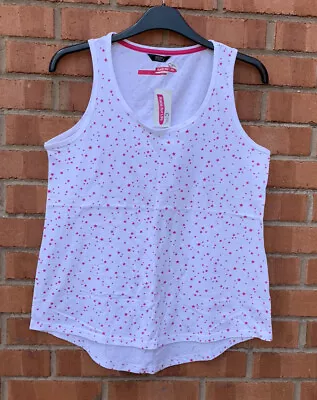 BNWT F&F Size 14 White Pink Race For Life Cami Best Sleeveless Blouse Top • £6
