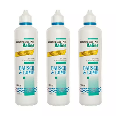 Bausch & Lomb Sensitive Eyes Saline Solution 500ml X 3 • £16.99