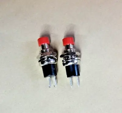 (2) - SPST Micro Momentary Push Button Switch - Normally Open - Red • $1.95