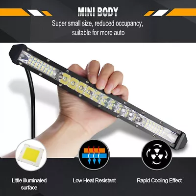 Car Crawler Accessories Super Bright 10INCH Slim LED Light Bar + Side Brackets • $19.99