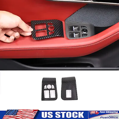 ABS Carbon Fiber Window Lift Panel Trim Cover Set Fits Jaguar F-Type 2013-2024 • $29.99