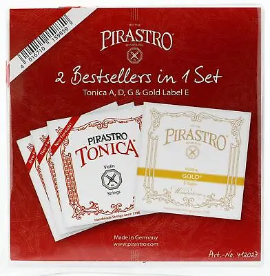 Pirastro Tonica Violin String Set - 4/4 Size Gold Label With Ball-end E • $45.42