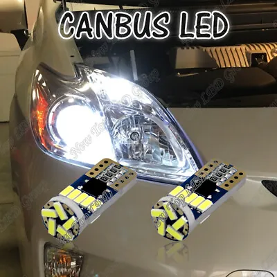 2x CANBUS White LED Parking Light Bulbs For Toyota Prius SUPER BRIGHT Error Free • $10.98