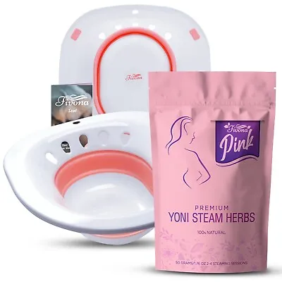 Fivona Yoni Steam Kit 2 In 1 Bundle Toilet Seat With Pink Premium Herbal Blend • $25.99