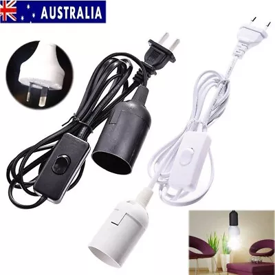 E27 Cable Cord With Switch AU Plug Pendant Lamp Base Light Holder Socket Bulb • $11.96