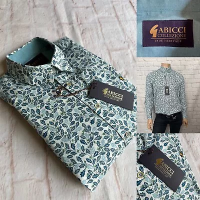 Gabicci Casual Shirt Size Medium W09 Storm Leaf Design BNWT • £24.99