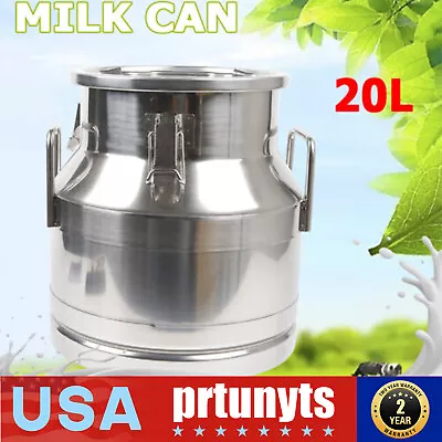 20 L Milk Can Stainless Steel Milk Storage Transport Bucket Silicone Seal NEW • $82.65