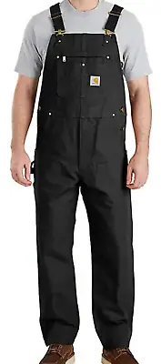 Carhartt Mens Relaxed Fit Duck Bib Overalls 30x32 Black NEW • $70