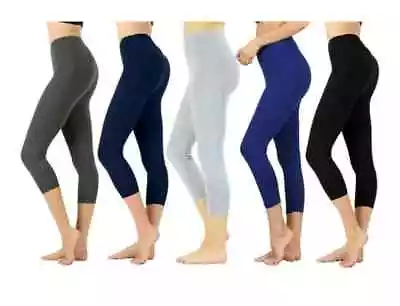 Women's Premium Cotton Capri Leggings (4-Pack) • $26.99