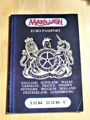 Marillion. Euro Passport. 1984 Tour Programme. Full Colour. VG. • £12