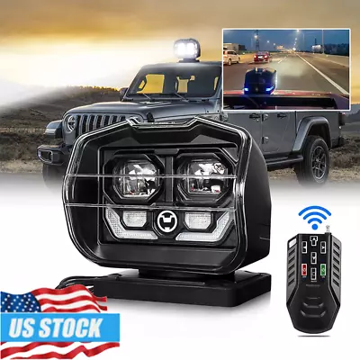 360 LED Searchlight Remote Control Magnetic Spotlight Marine Boat Truck Offroad • $192