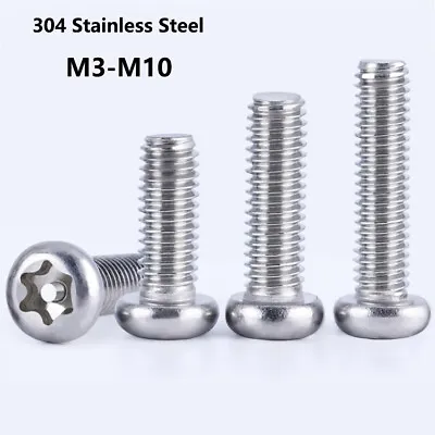 M3-M10 A4 Pin Six-Lobe Torx Button Pan Head Tamper Proof Security Screw Bolt • £2.39