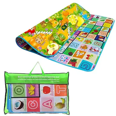 2 Side Crawling Kids Educational Play Mat Gamesoft Foam Picnic Carpet 200x180cm • £9.29