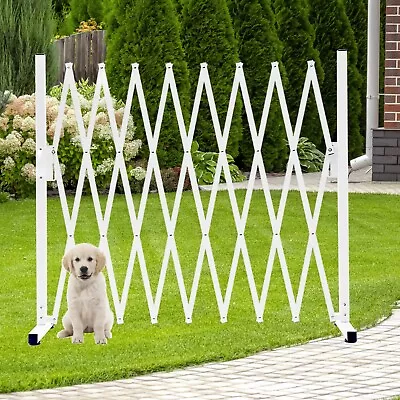 Metal Expandable Dog Gate Accordion Safety Gate Portable Retractable Pet Fence • $105.99