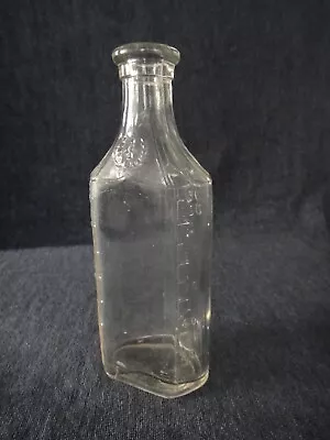 Vintage Plain 4oz Clear Glass Cork Top Medicine Bottle USA • $4