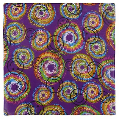 Tie Dye Style Psychedelic Happy Face Bandana Headwear Scarf Mouthcovering • £3.99