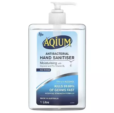 Ego Aqium Antibacterial Hand Sanitiser Gel 1L • $19.99