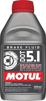 Motul DOT 5.1 Brake Fluid Non-Silicone Base 500mL 100951 Brand New Free Shipping • $16.78
