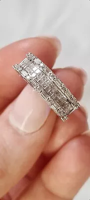 £600 • Buy Stunning Iliana Baguette Diamond 18k White Gold Ring Size O