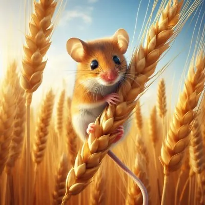 Cute Field Mouse In Wheat Field Colourful Greeting Card Blank With Envelope. New • £1.80