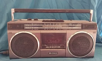 Hitachi Stereo Radio Cassette Recorder Vintage 1980s Boombox GhettoBlaster  • $40