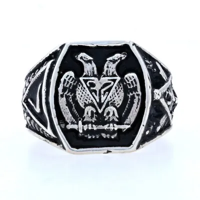 NEW Scottish Rite Ring - Sterling Silver Antiqued Masonic Collect 32nd Degree • $79.99