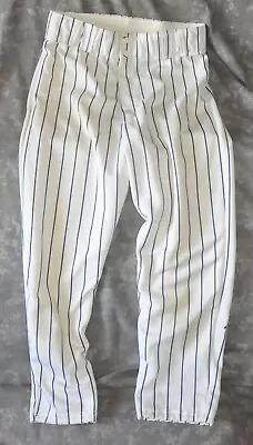 Majestic Youth Baseball Pants White W/ Blue Pinstripe Used Youth Medium Used • $20