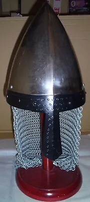 Medieval Norman Helmet With Chain Mail Reproduction • £35