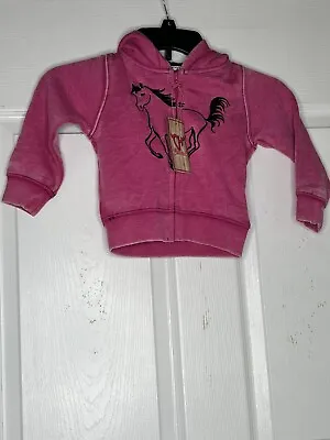 Cowgirl Hardware 18 Months Hoodie Zip Up Long Sleeve Pink Mustang Horse NWT • $12.99