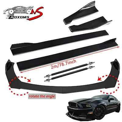 For Ford Focus Mustang GT Front Bumper Lip Splitter + Side Skirts + Strut Rods • $69.99