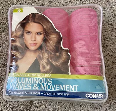 Conair Self Grip Mega Large Hair Rollers - 9 Pack Voluminous Waves/Curls 61505N • $8.49