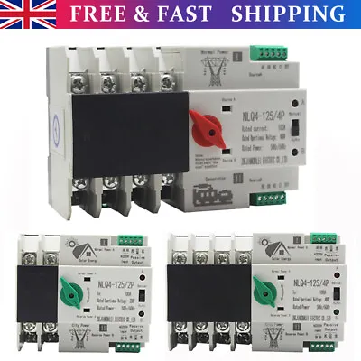 £42.95 • Buy 2P 4P 100A 400V Dual Power Automatic Transfer Switch Generator Changeover/Solar
