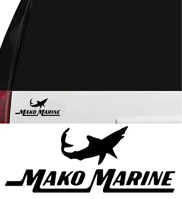 Mako Marine Vinyl Sticker Decal Fish Fishing Ocean Boat Angler Tuna Black 8 Inch • $4.89