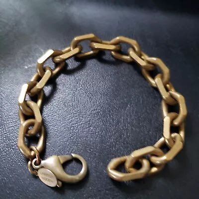 Vintage Larissa Loden  Chain Of Command  Chunky Brass Chain Link Bracelet • $10
