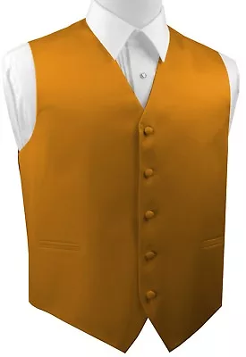 Italian Design. Honey Gold Satin  Wedding Prom Tuxedo Vest (Men's XS-6XL) • $20.95