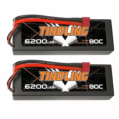 2X 6200mAh 2S Lipo Battery 7.4V 80C Hardcase Deans Plug For RC Car Truck Buggy • $24.49