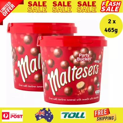 2x Maltesers Chocolate Buckets Chocolates 465g Large Bucket Snack Lollies Treats • $27.54