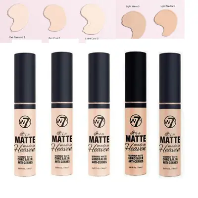 W7 Matte Concealer  Made In Heaven Light Shades Long Lasting Vegan 14ml • £4.99