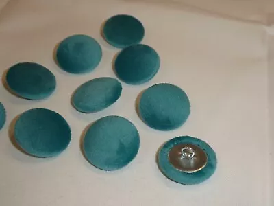 10 X Upholstery Buttons In TURQUOISE - Plush Velvet (Size: 25mm) • £4.95