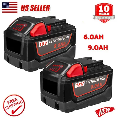 2PC For Milwaukee FOR M18 Lithium 9.0 AH Extended Capacity Battery 48-11-1890 • $24.99