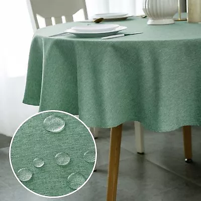 Round Tablecloth70 Inch DiameterFaux Linen Table ClothWater Resistant Spill-P... • $28.15